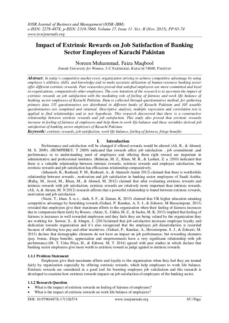 Reward impacts on job satisfaction relationship between rewards and employee performance pdf